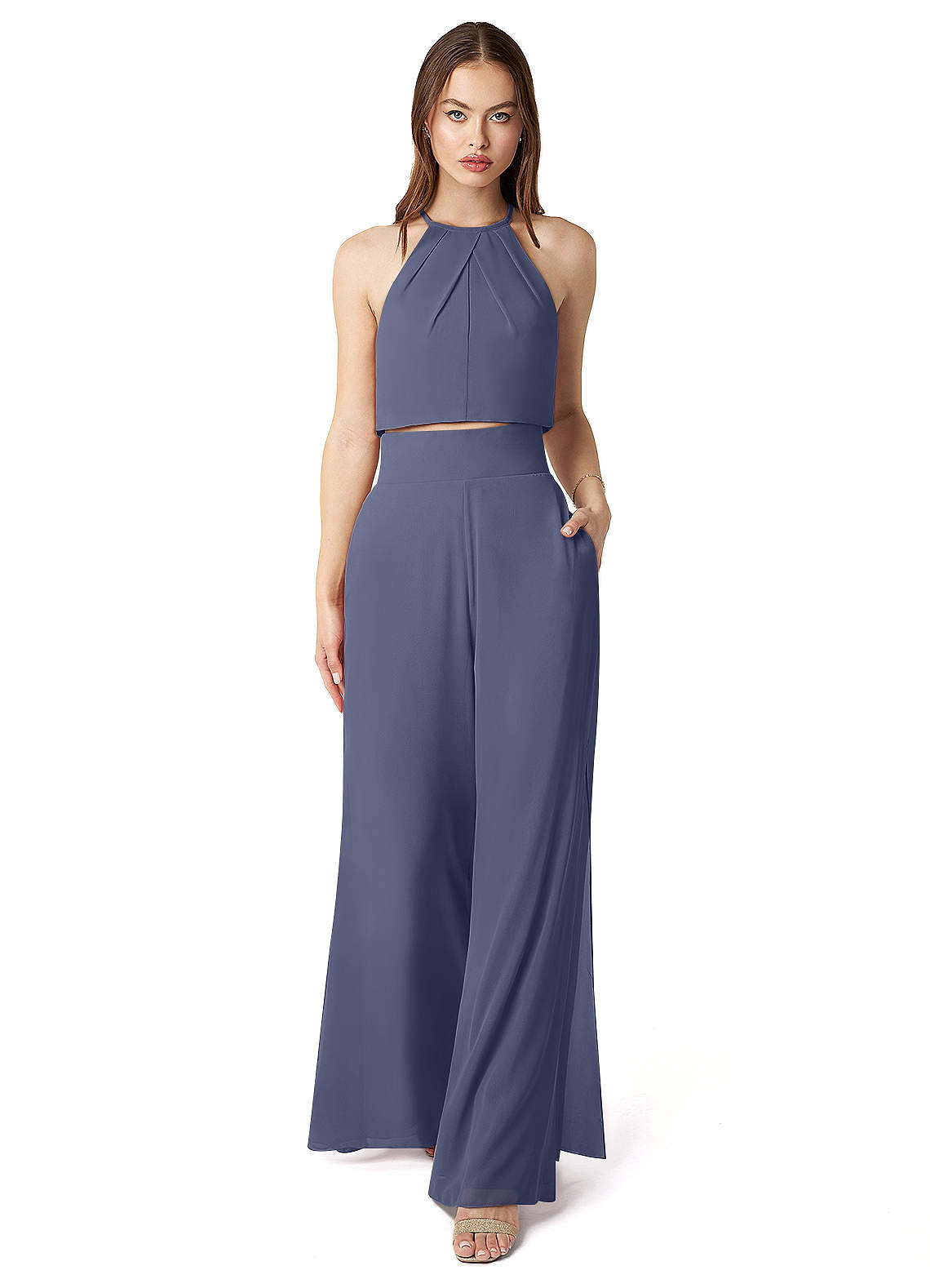 Azazie Kenzi Brautjungfernkleider Plissee Chiffon Overall/Jumpsuit Sturm image1