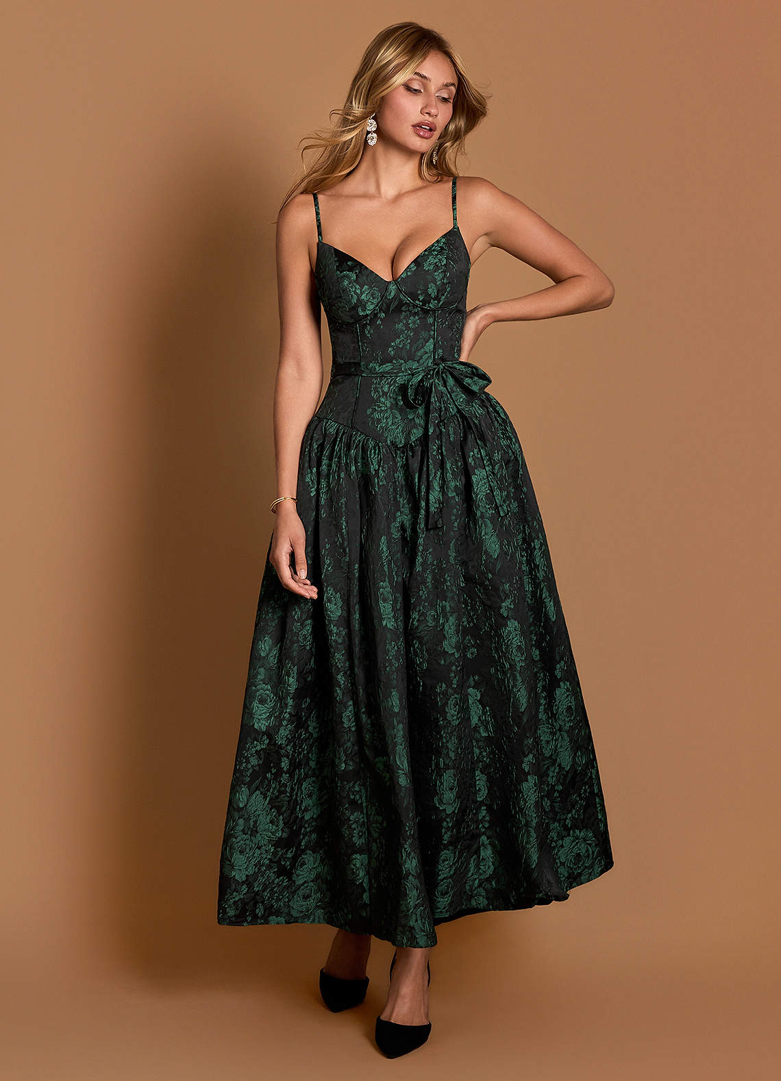 Tommi Emerald Black Maxi Dress Ready to Ship | Azazie