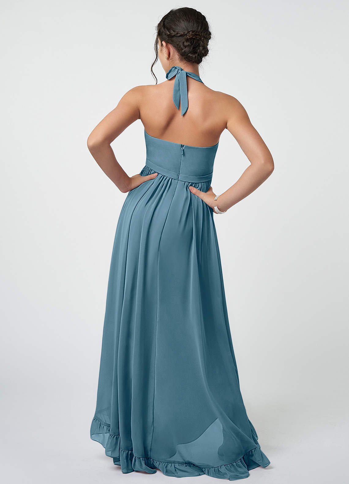 Azazie Hermione Junior Bridesmaid Dress in Bermuda | Azazie CA