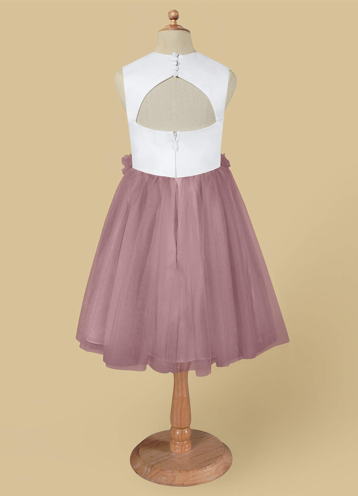 Azazie Loulou Flower Girl Dresses A-Line Sleeveless Tulle Knee-Length Dress image1