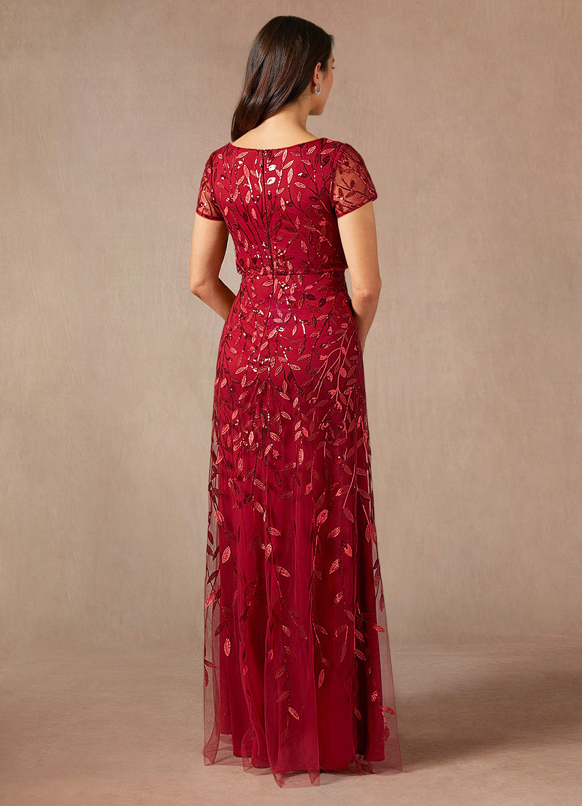 Azazie Lehi vestidos de madre de la novia Vestido de Borgoña de Lentejuelas de Corte En A image1