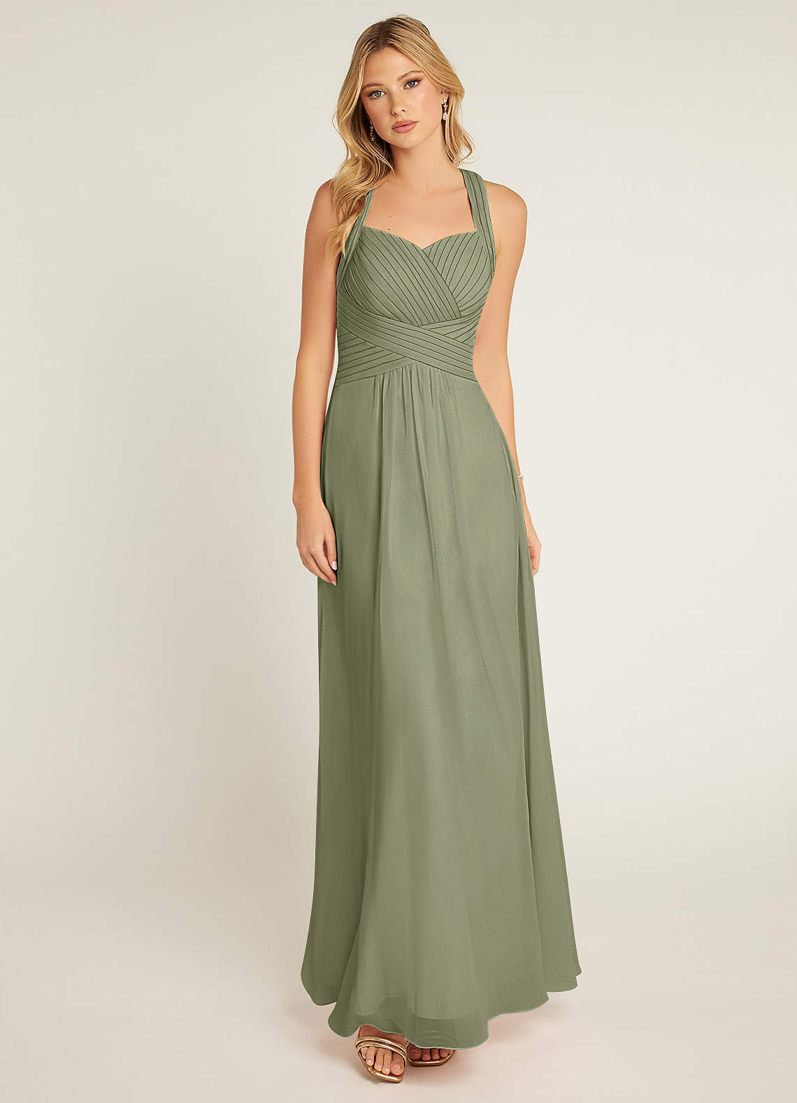 Azazie Claudia Bridesmaid Dresses Pistachio A-Line Sweetheart Neckline Chiffon Dress image1