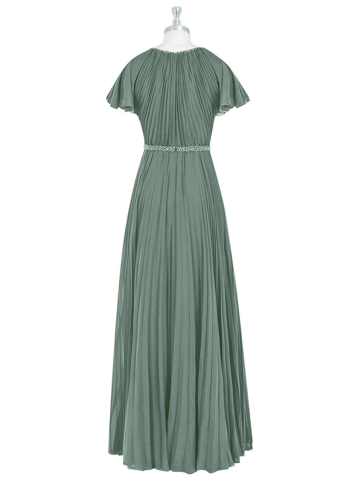 Azazie Kara Modest Bridesmaid Dresses A-Line Pleated Chiffon Floor-Length Dress image7