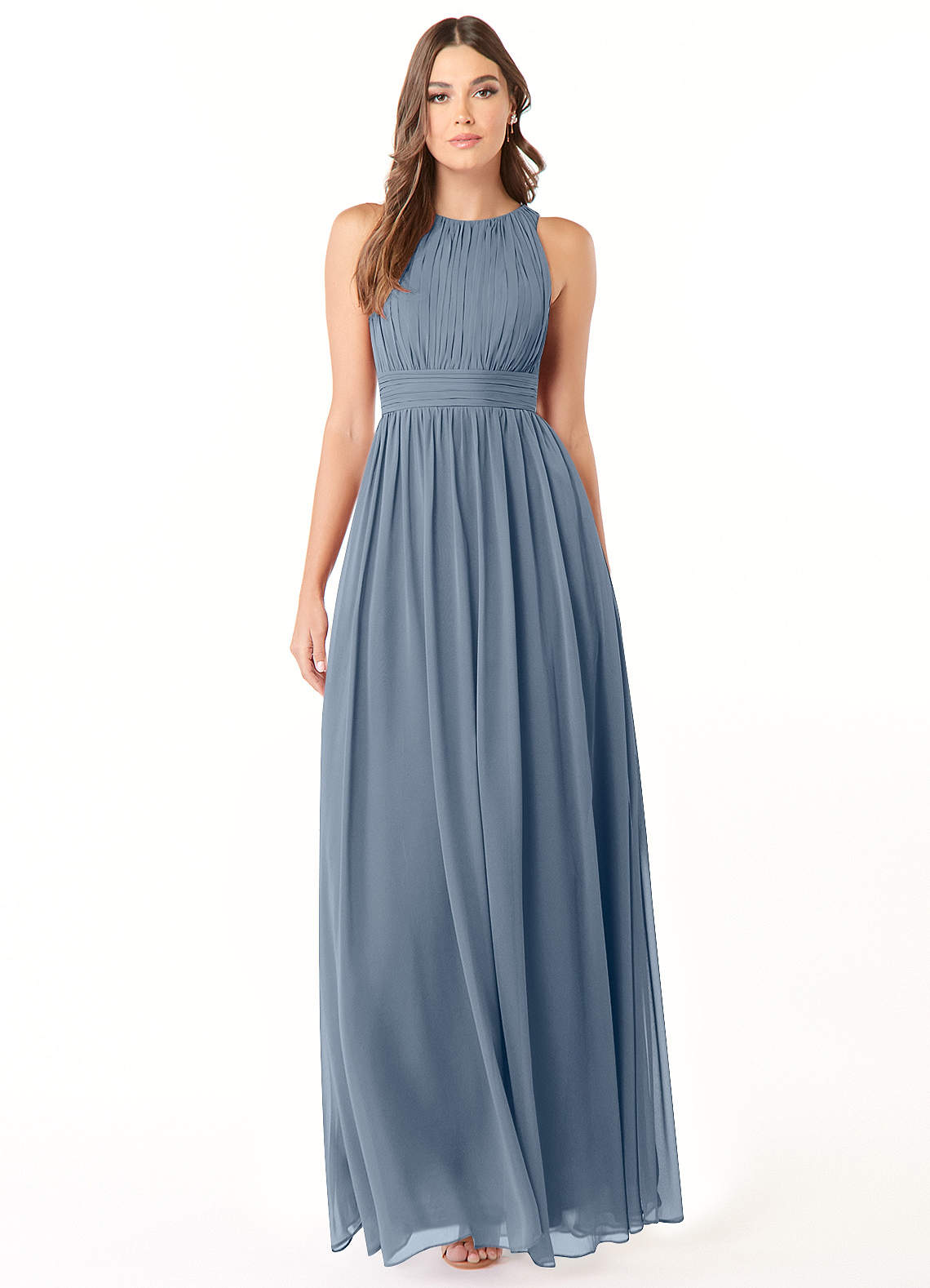 Azazie Luz Brautjungfernkleider A-Linie Spitze Chiffon Kleid Zwielichtviolett image1