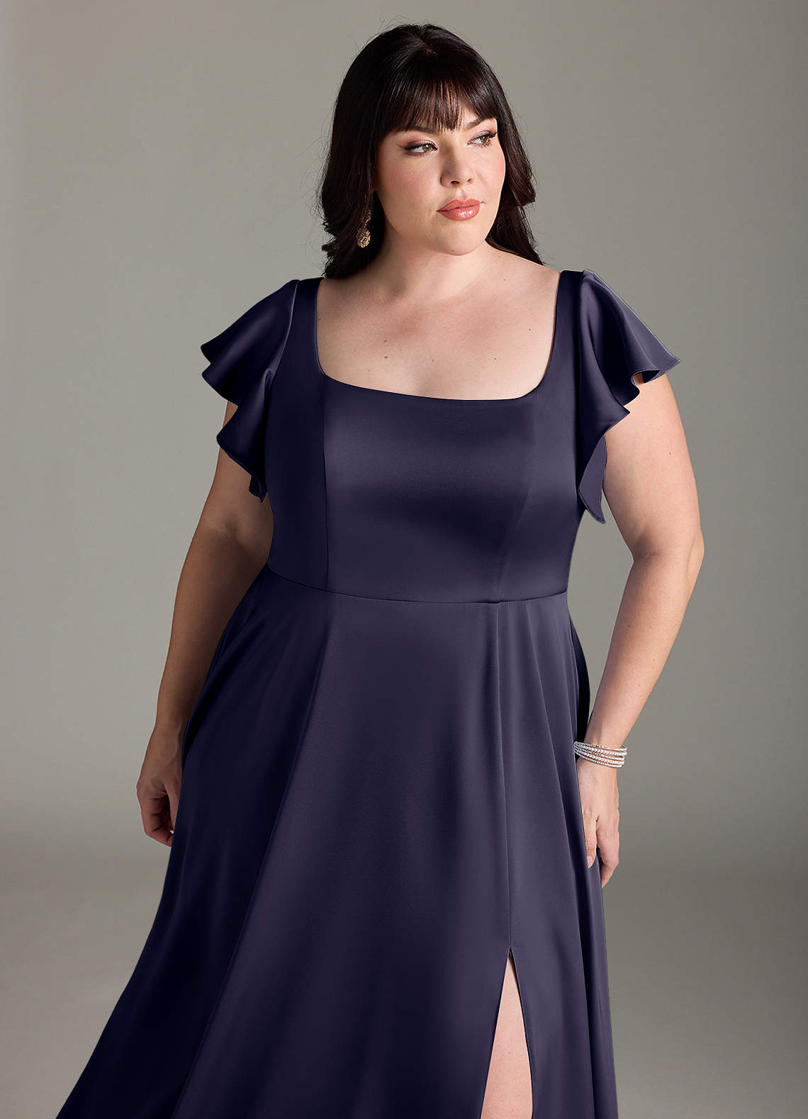 Azazie Bondi Bridesmaid Dresses Stormy A-Line Bow Stretch Satin Dress image15