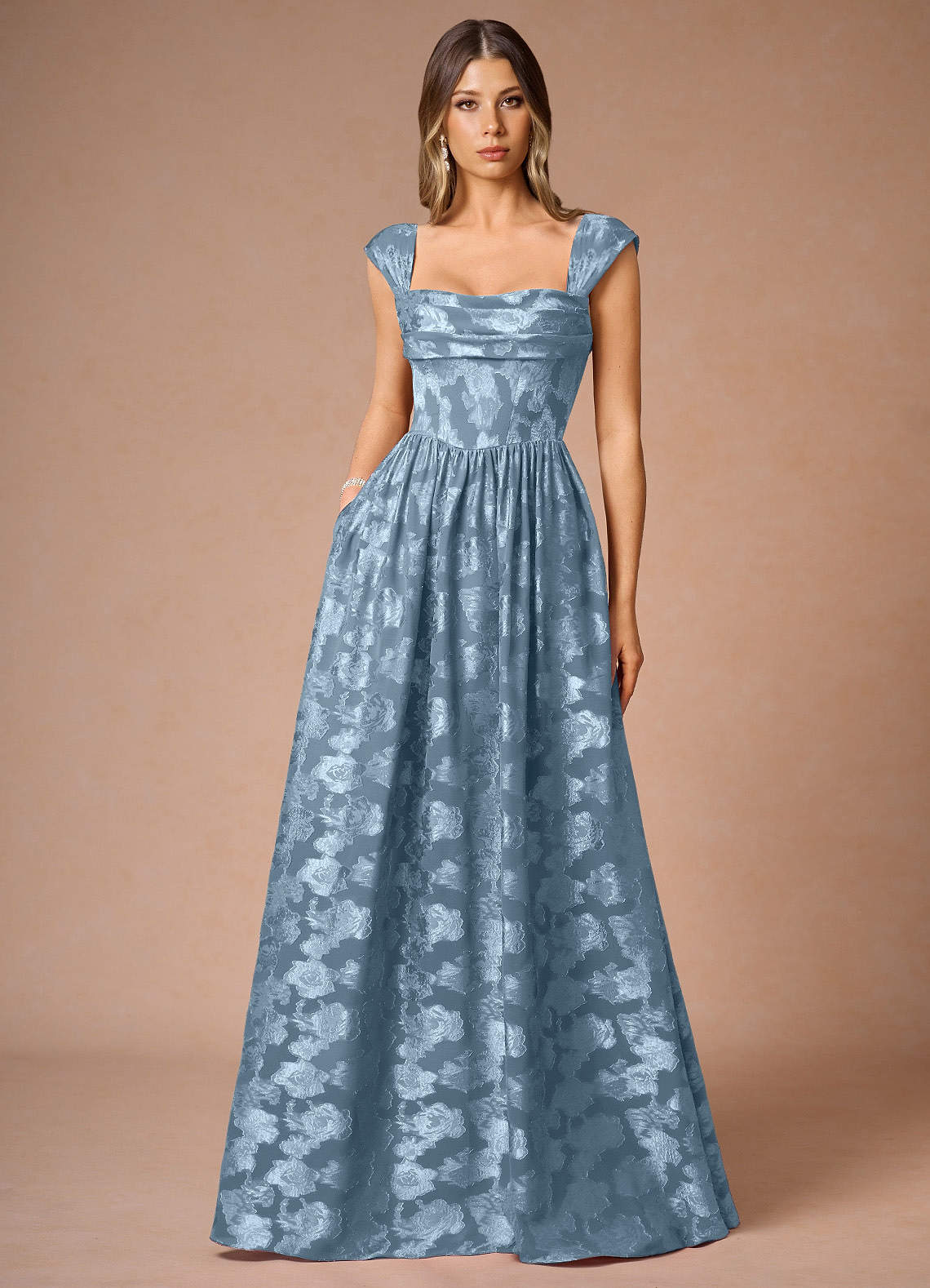 Maxi jurk Hazel Stoffig Blauw image1