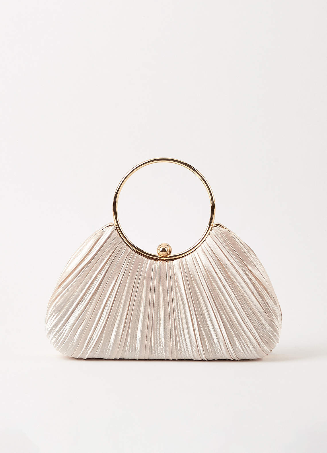 front Satin Pleated Handbag