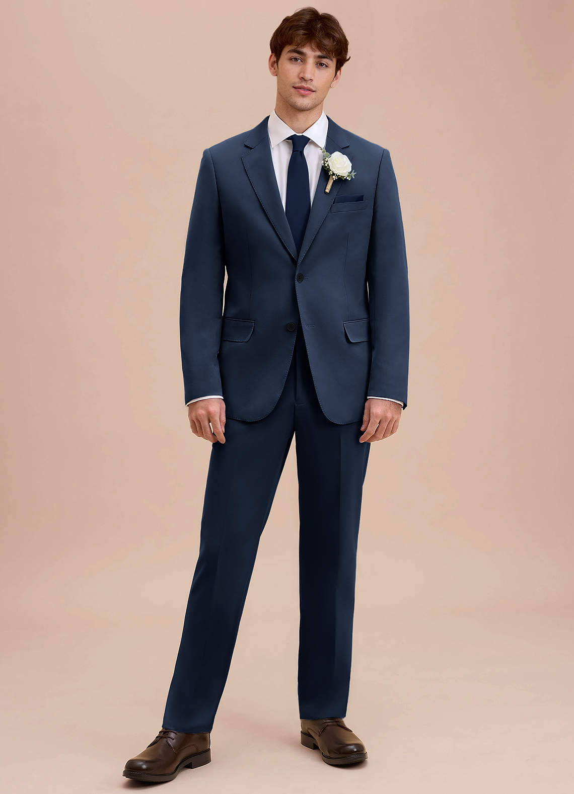 front Ethan Dark Navy Refined Weave Suit