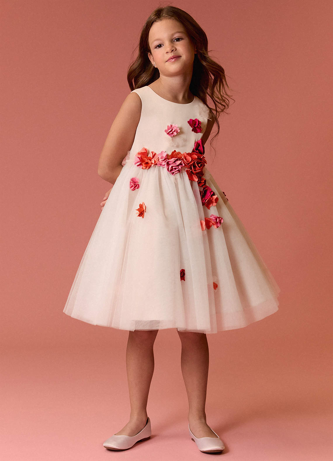 Barbie ♥ Azazie Flower Girl Dresses Floral Satin and Tulle A-line Dress image2