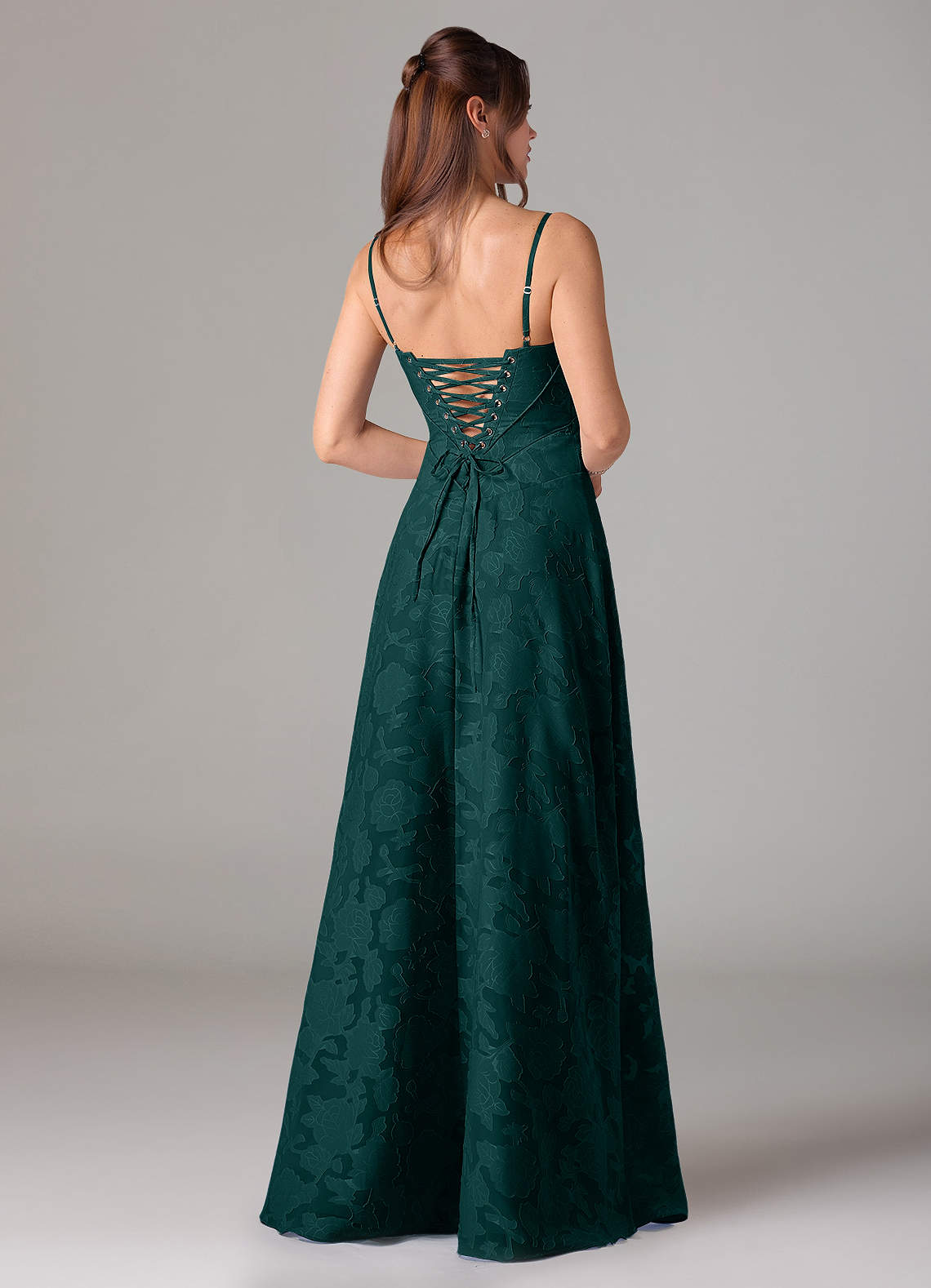 Azazie Valentine Bridesmaid Dresses Pine A-Line Sweetheart Neckline Floral Burnout Dress image4