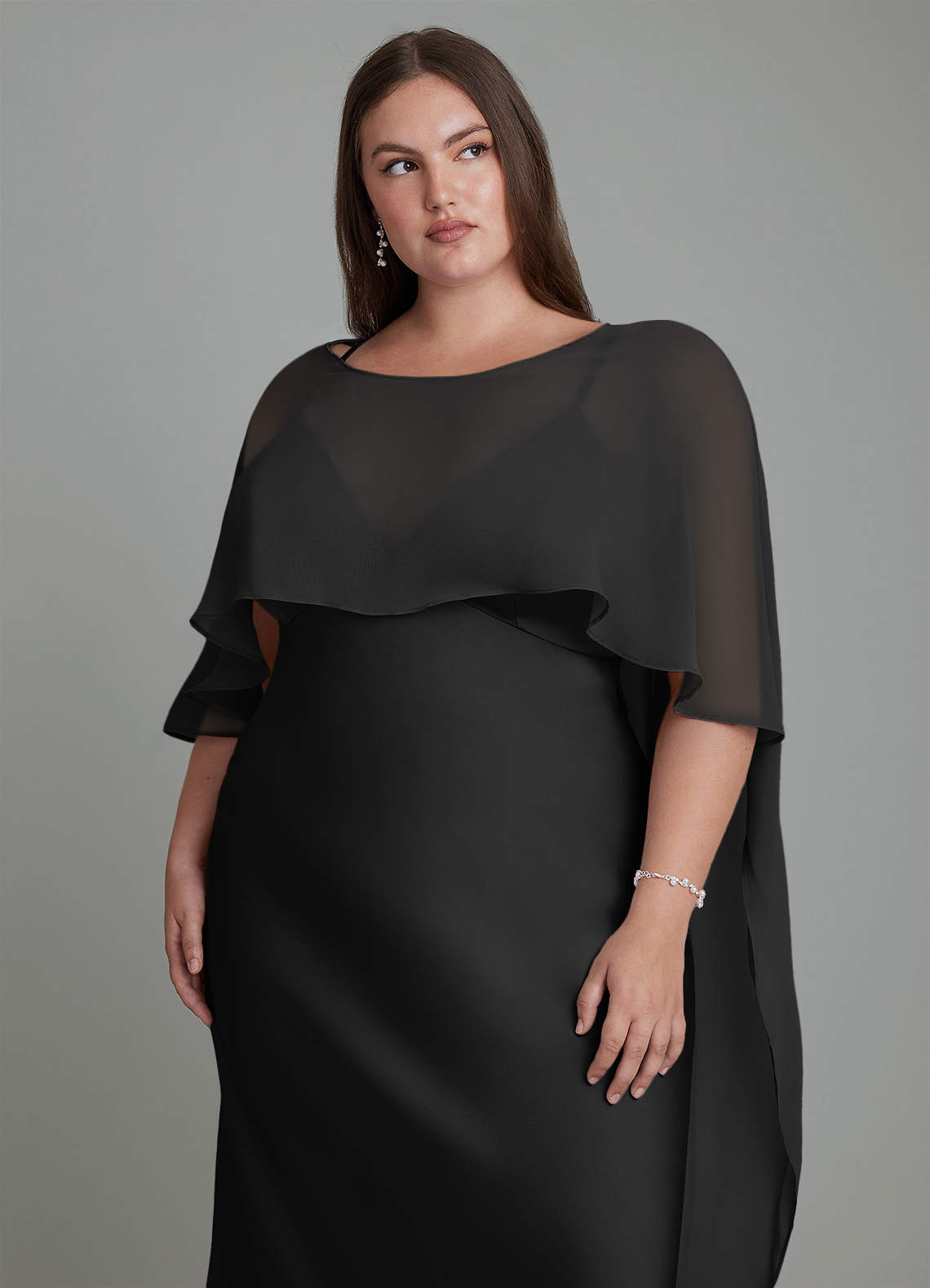 Azazie Stefania Bridesmaid Dresses Black A-Line Stretch Satin Dress image13