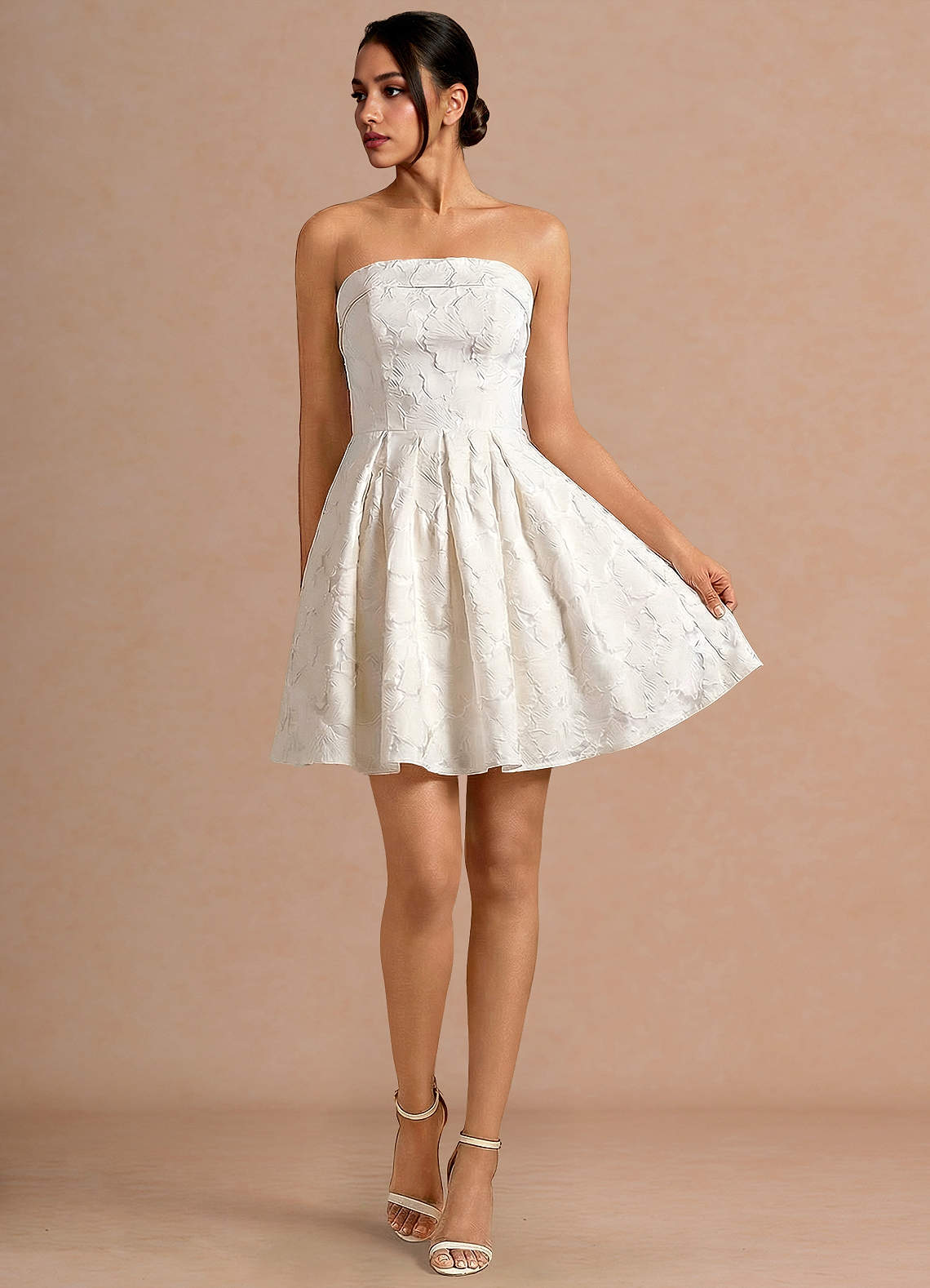 Quessia French White Mini Dress image1
