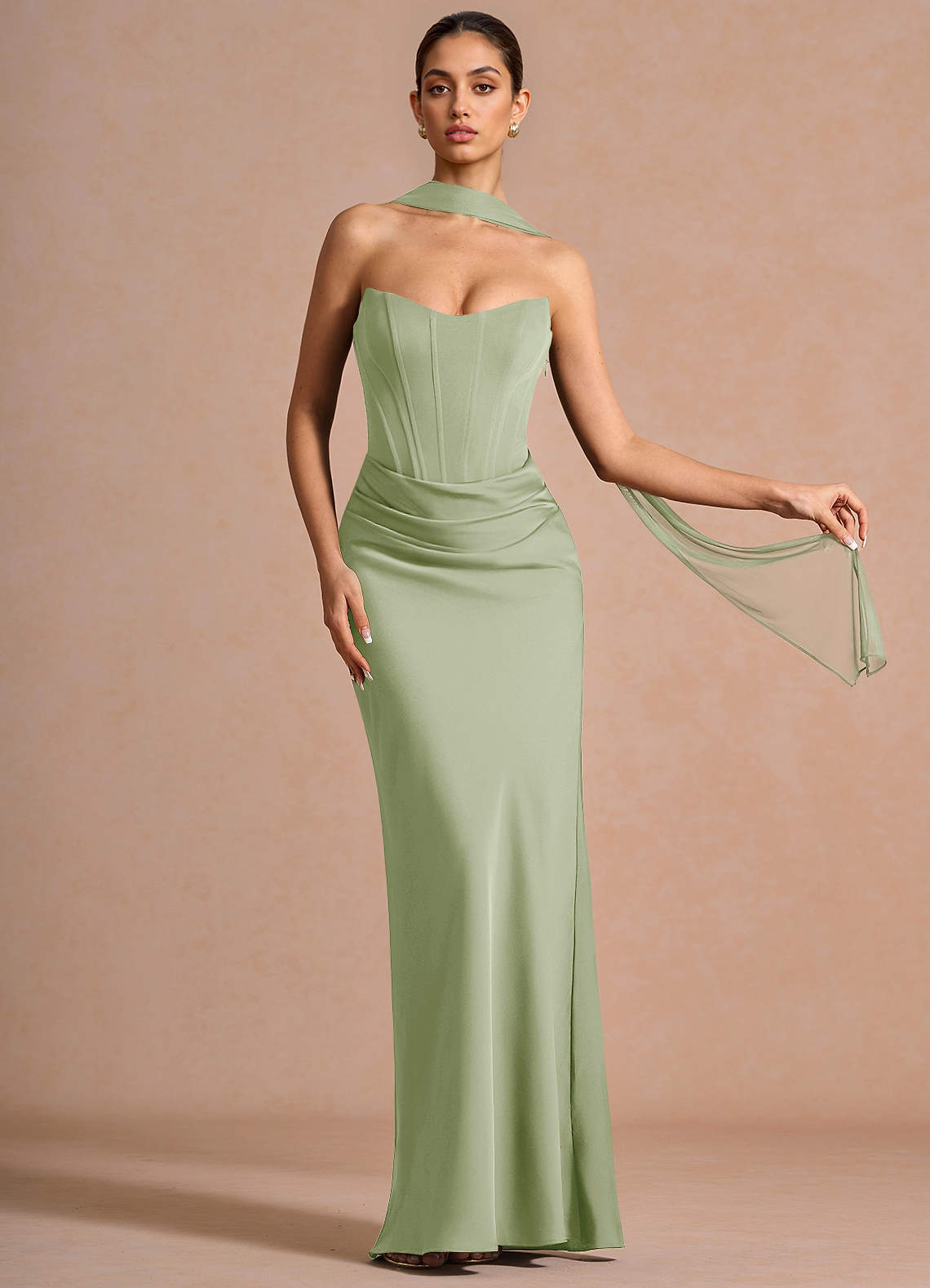 light green satin maxi dress Light Green Maxi Dress