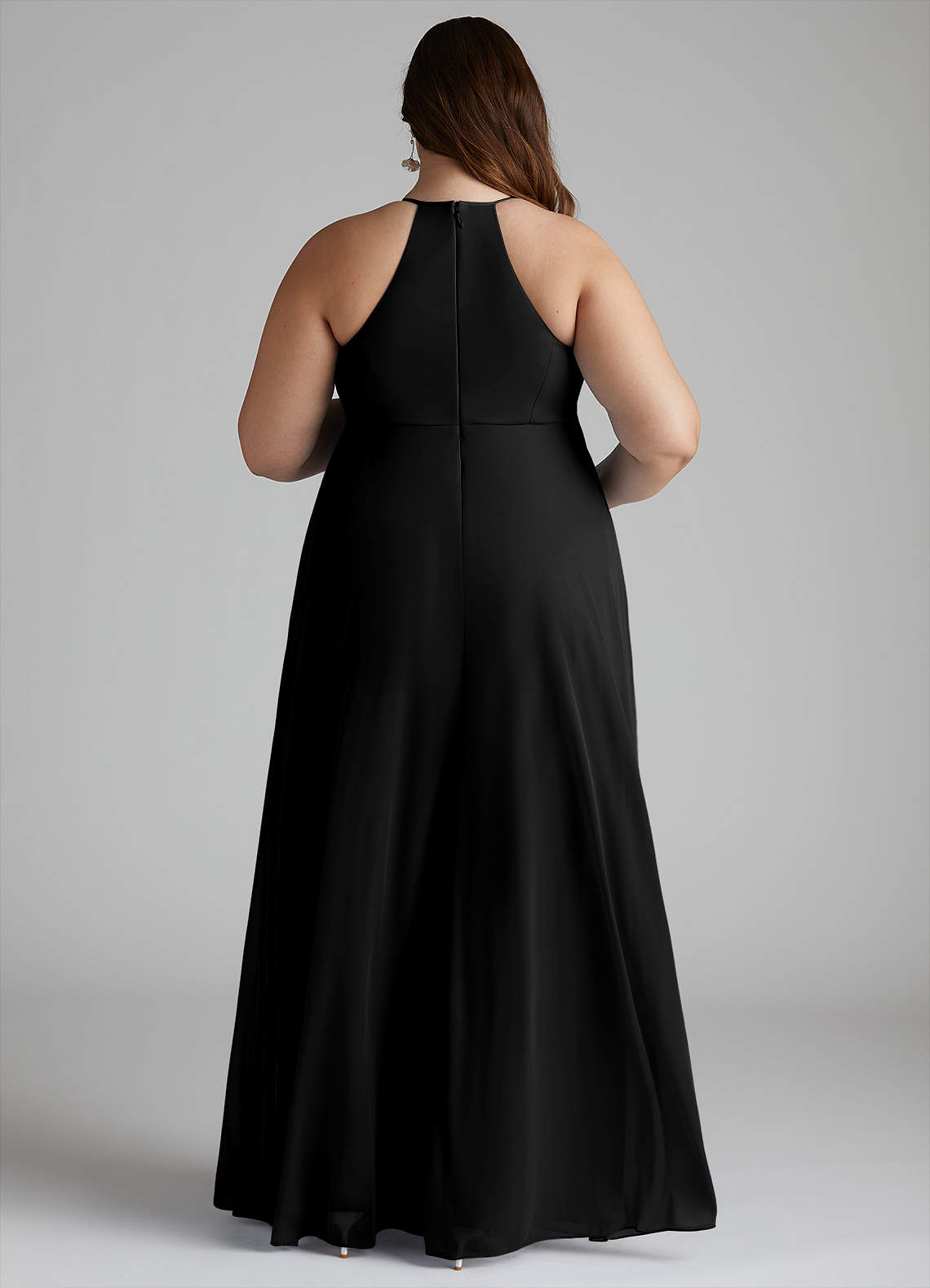 Azazie Annabelle Vestidos de dama de honra para maternidade Vestir Linha A Plissado Comprimento do chão Malha image7