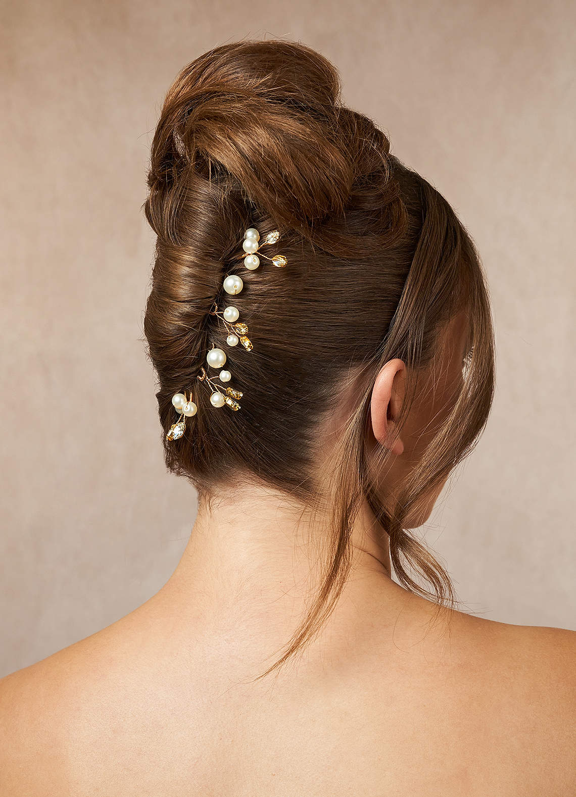 front Pearl Rhinestone Embellished Hair pins