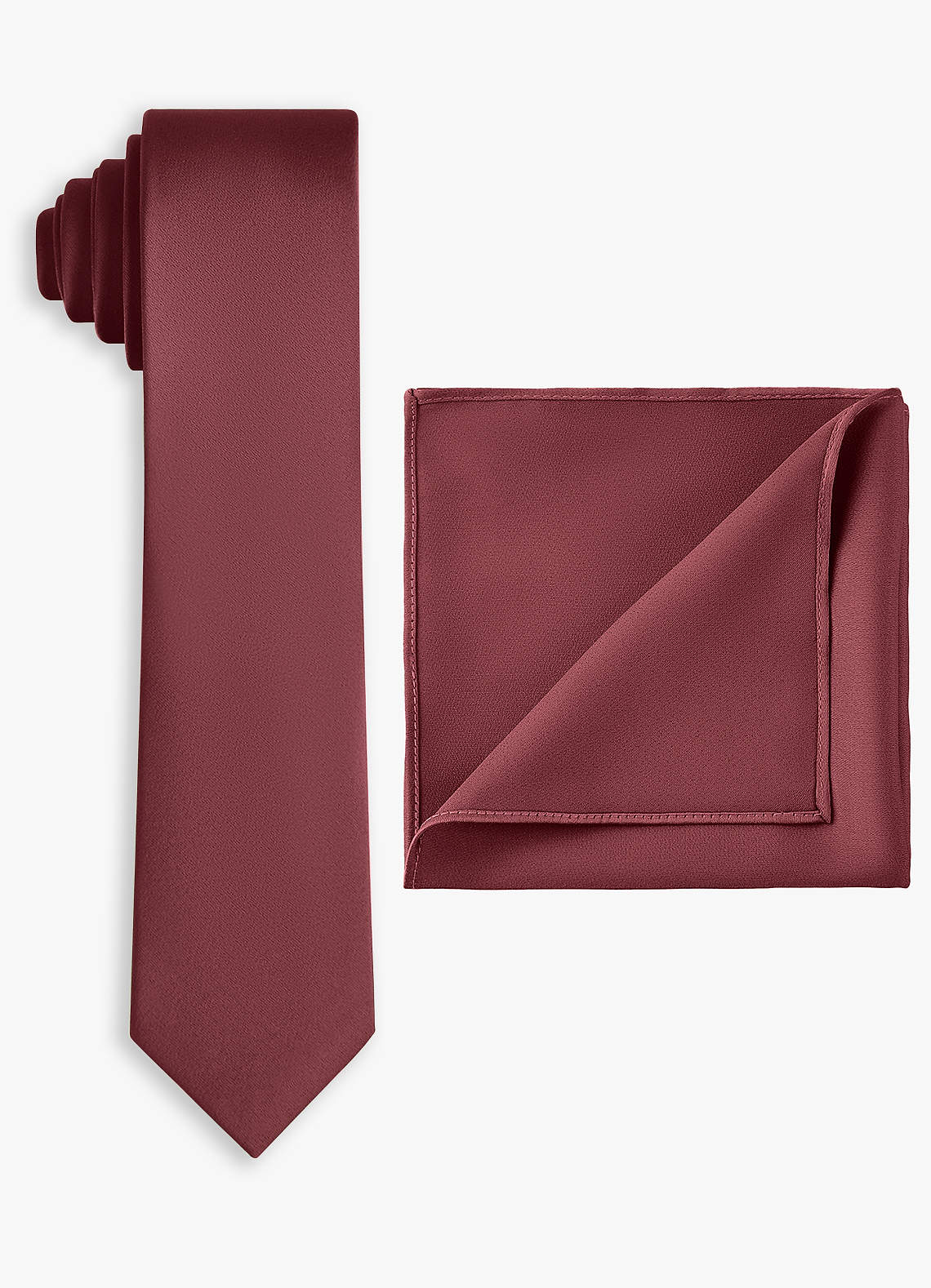 front Stretch Satin Skinny Tie and Pocket Square Set