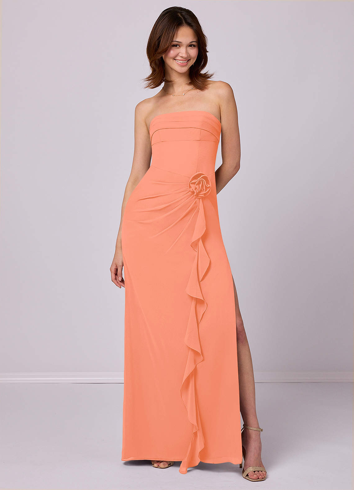 Barbie ♥ Azazie Bridesmaid Dresses Sunset Sheath Strapless Chiffon Convertible Dress image1
