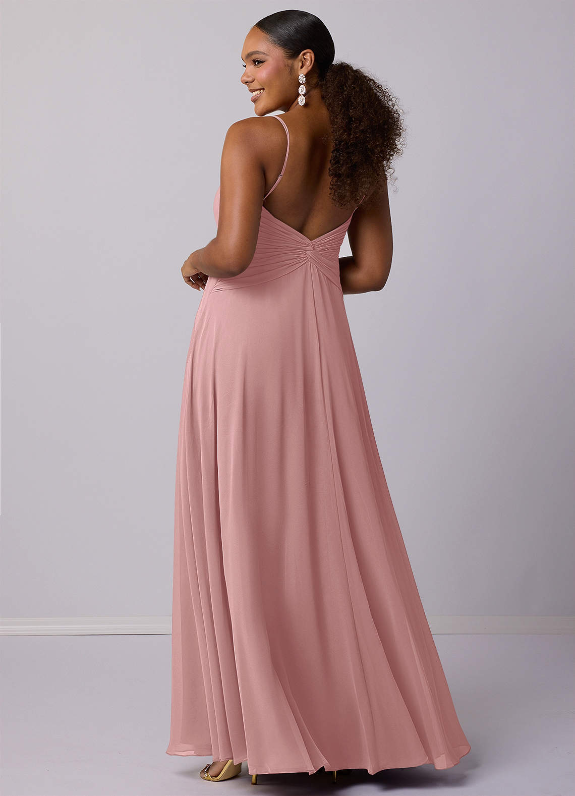 Barbie ♥ Azazie Bridesmaid Dresses Dusty Rose A-Line Chiffon Dress image7
