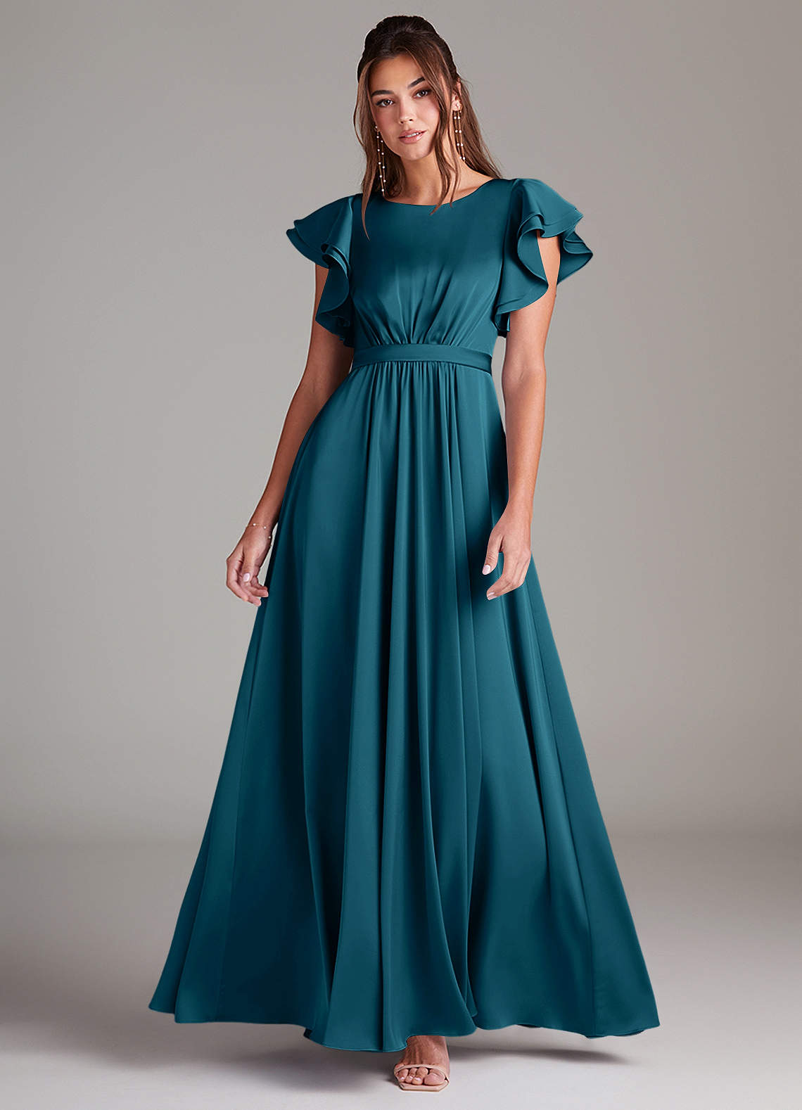 Azazie Daphne Ink Blue Modest Bridesmaid Dresses | Azazie