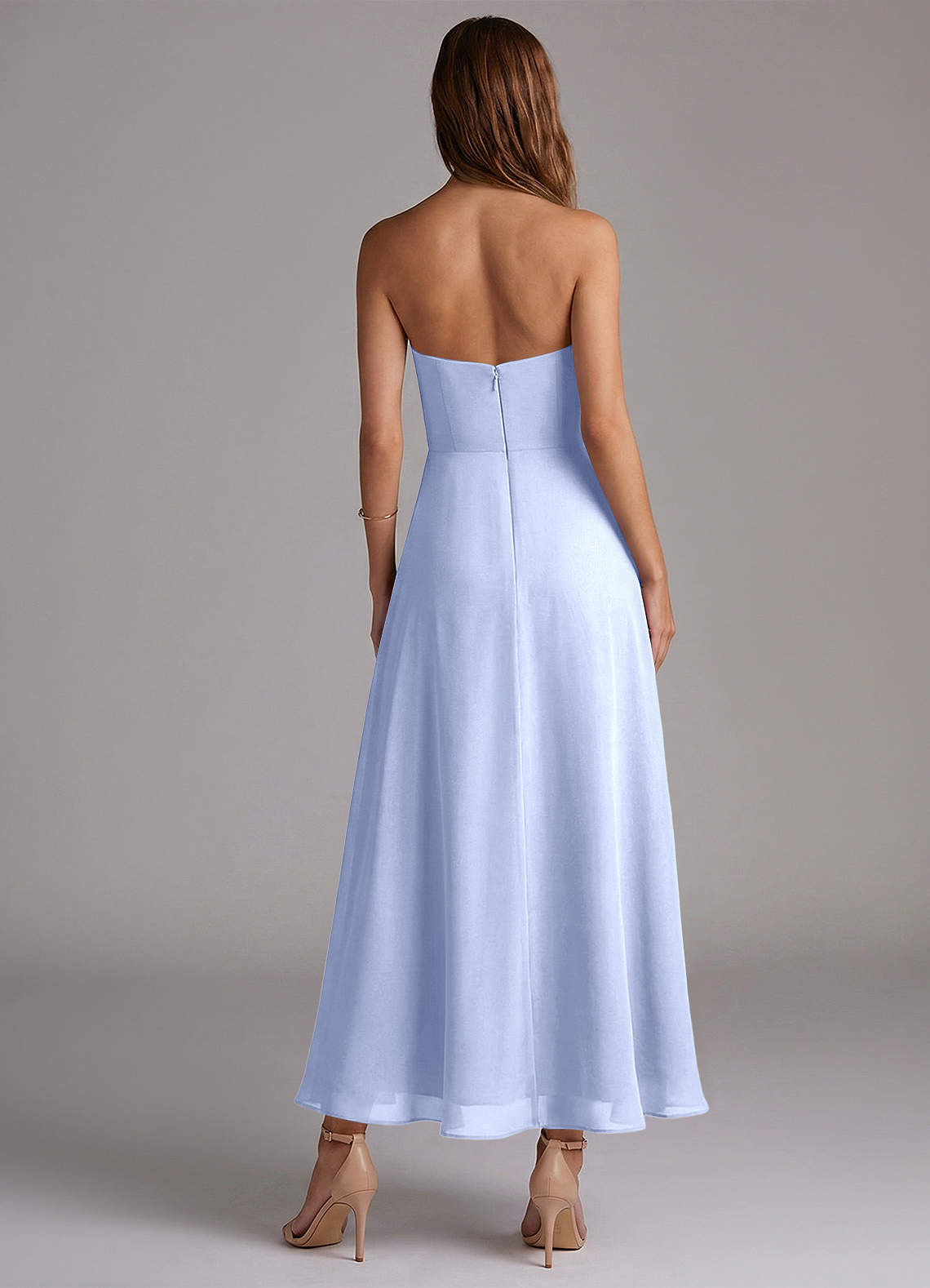 Azazie Wren Vestidos de madrinha de casamento Vestido Gelo de Chiffon de Linha A com Sem alças image3