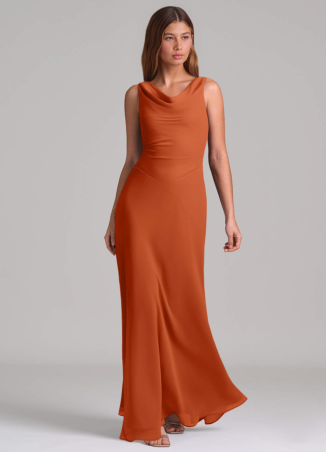 azazie burnt orange bridesmaid dresses Nerine what makeup goes with Size-US:26 size:18W Wedding dresses The flowing pleated skirt