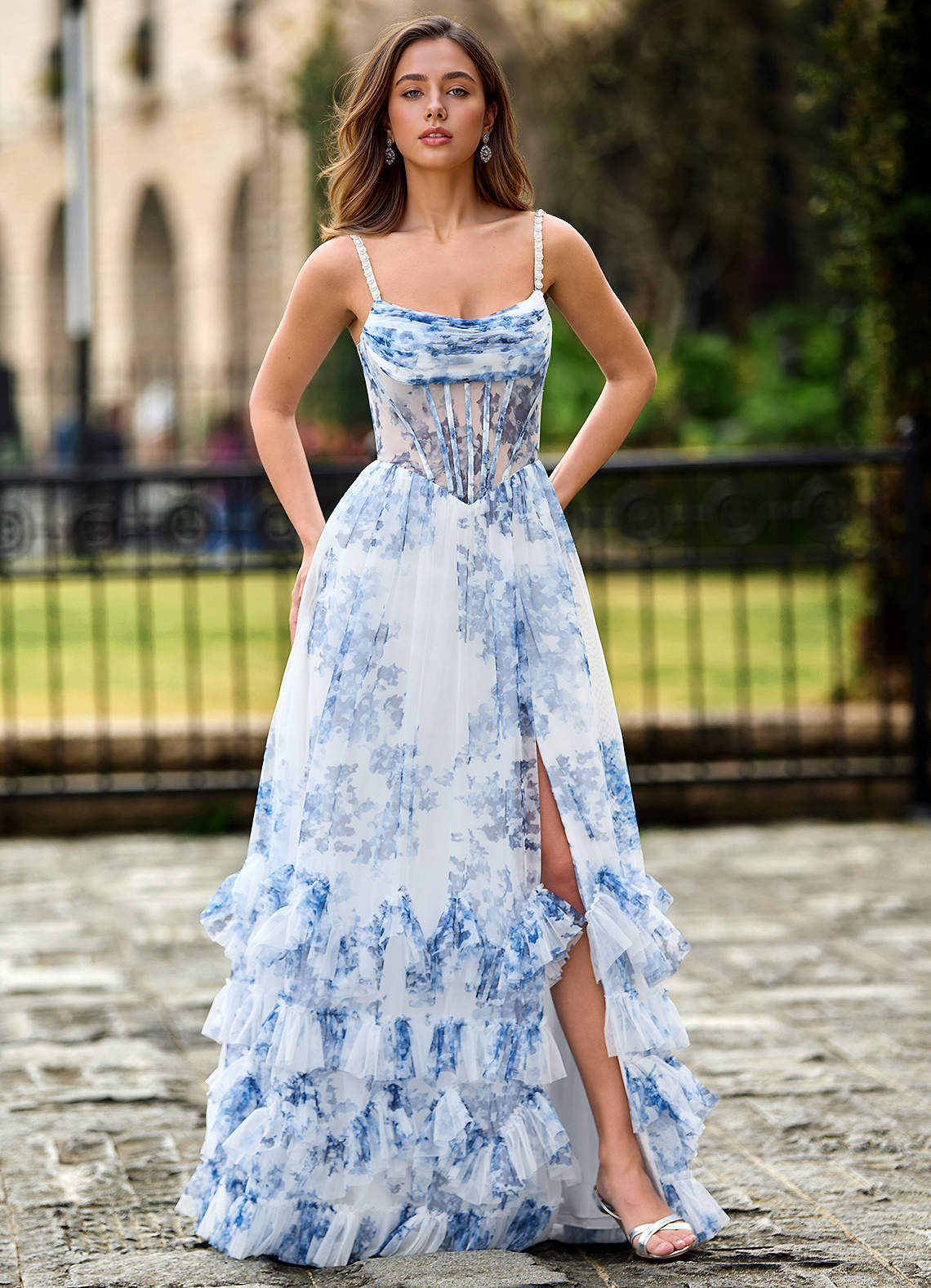 blue tulle formal dress Pomeappy Sky Prom vintage dressing gown Charlotte Russe Strapless Dress Dress (1 Pc.):XL graceful movement with subtle