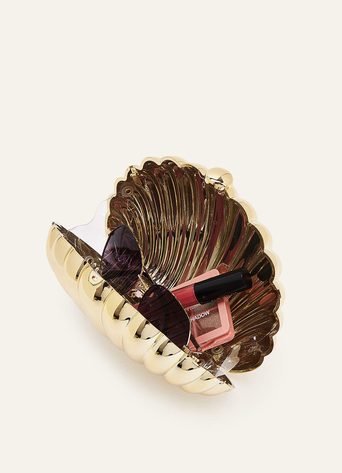 front Metallic Shell Clutch