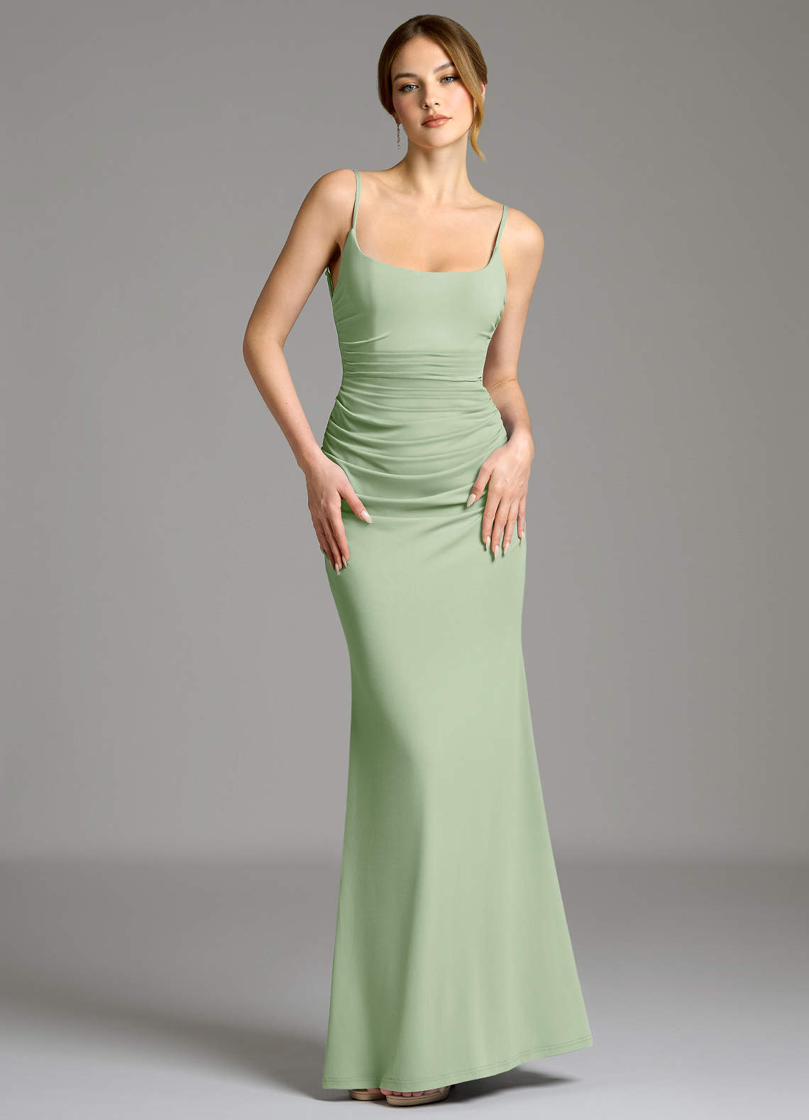Azazie Jolene Dusty Sage Premium Stretch Jersey Bridesmaid Dresses | Azazie