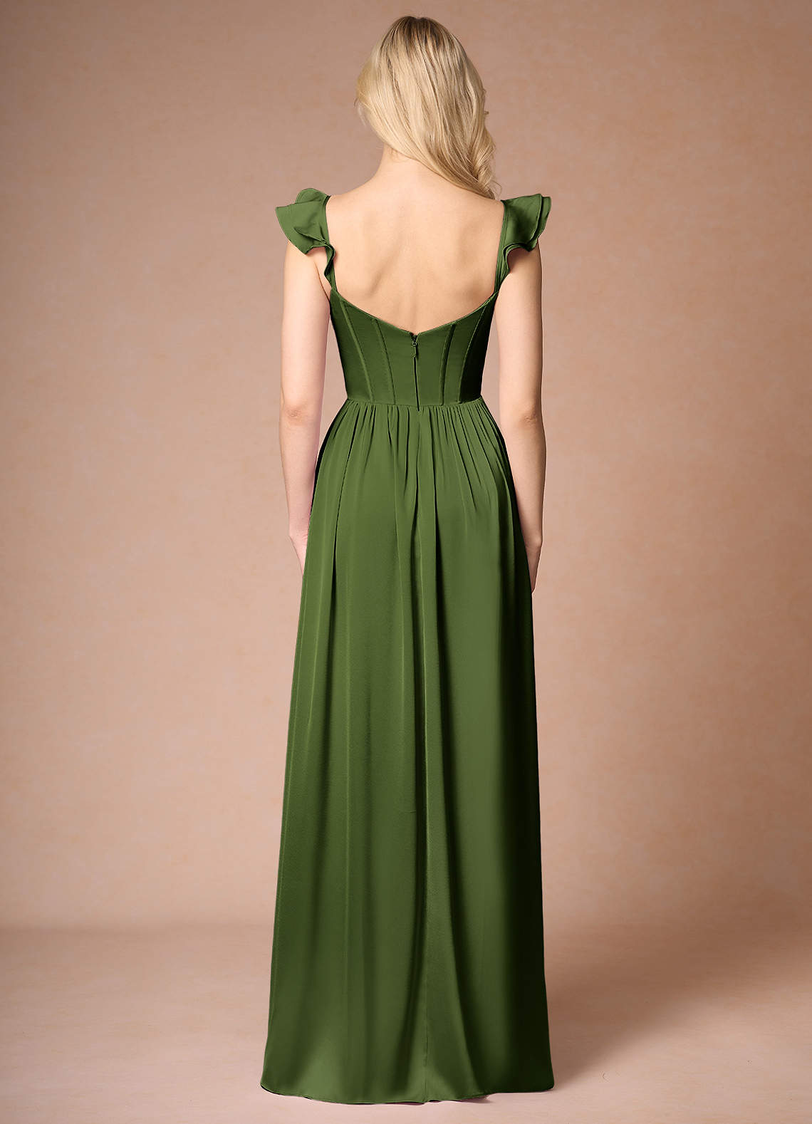 slim fit dress slacks Lady Corset Dress ~ Moss Green Luxe Satin XL main image 1