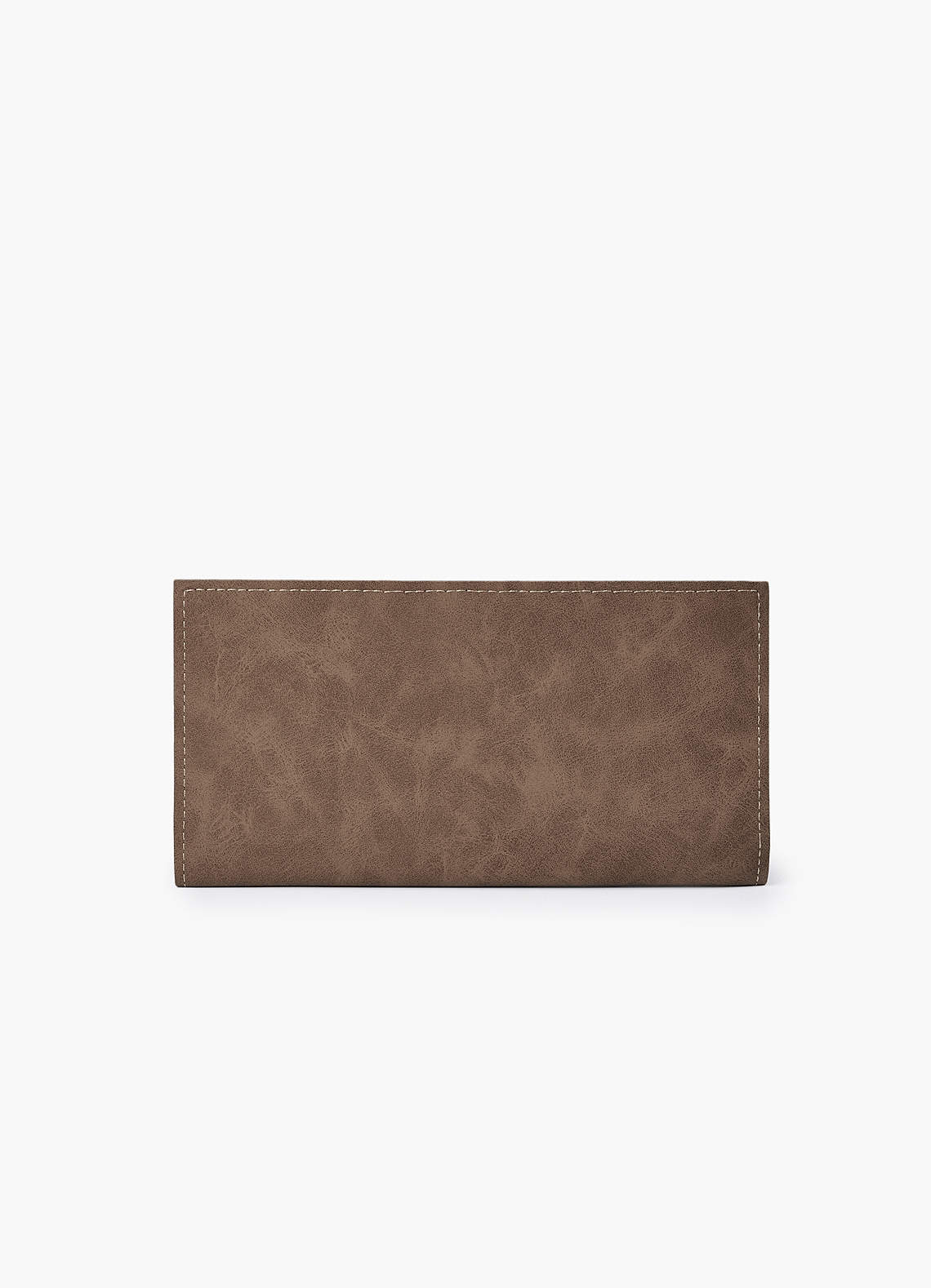 front Cartera larga de piel mate jaspeada para hombre