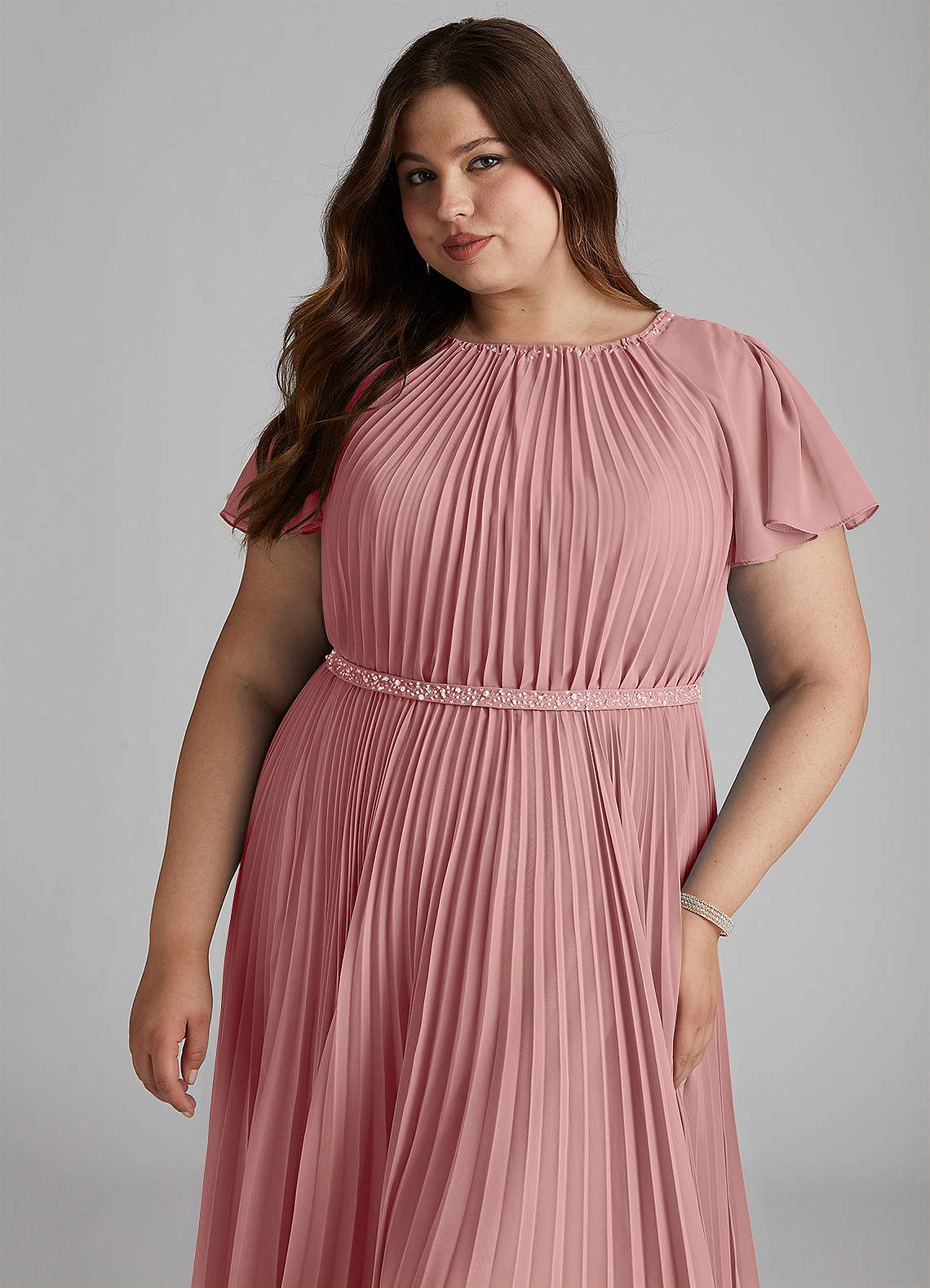 Azazie Kara Modest Bridesmaid Dresses A-Line Pleated Chiffon Floor-Length Dress image14