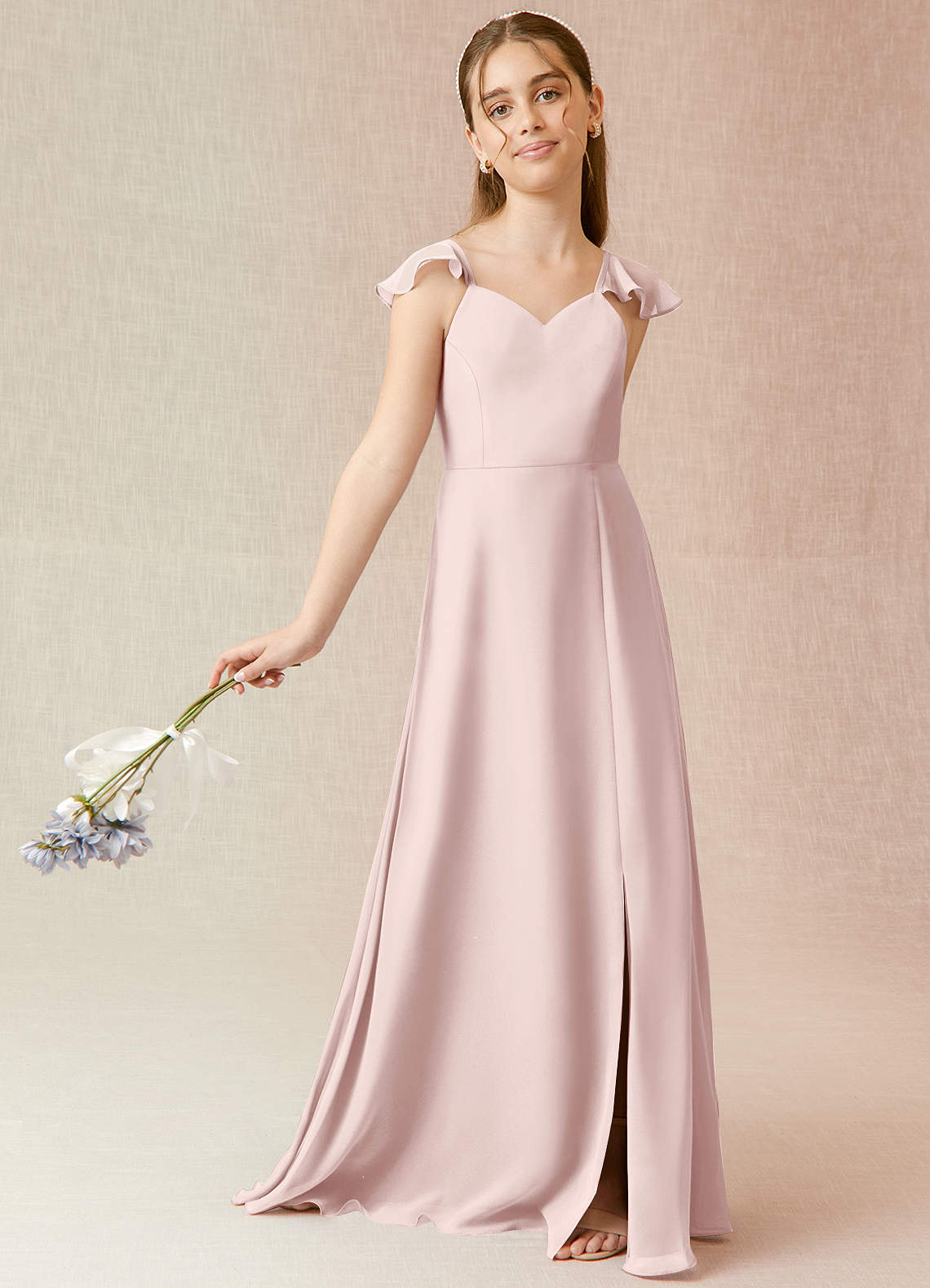 pink dress junior Spaghetti Strap Chiffon The back of this dress is complete with a V Azazie A-Line/Princess V-Neck Floor-Length Chiffon