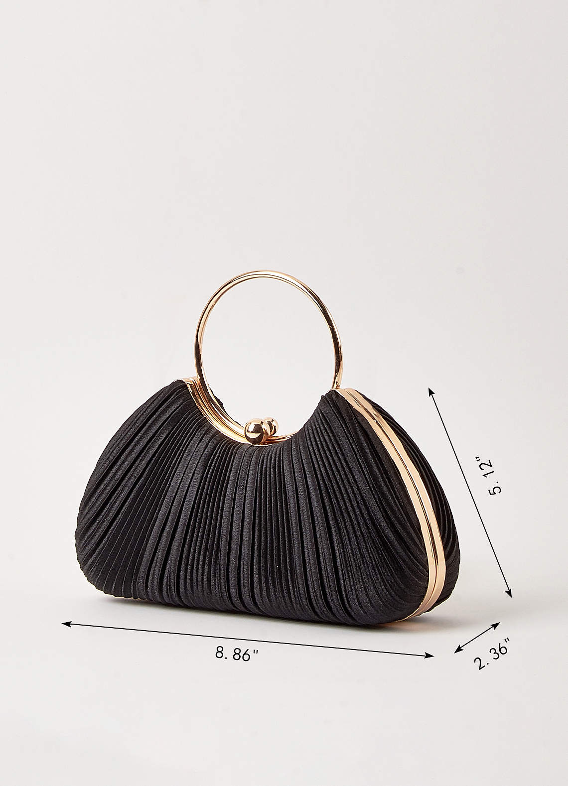 front Satin Pleated Handbag