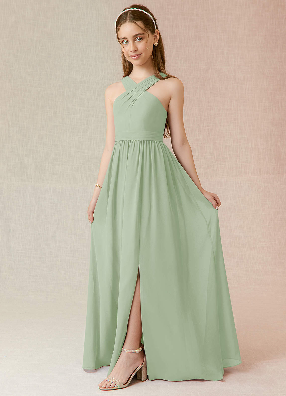 Azazie sage sale green bridesmaid dresses