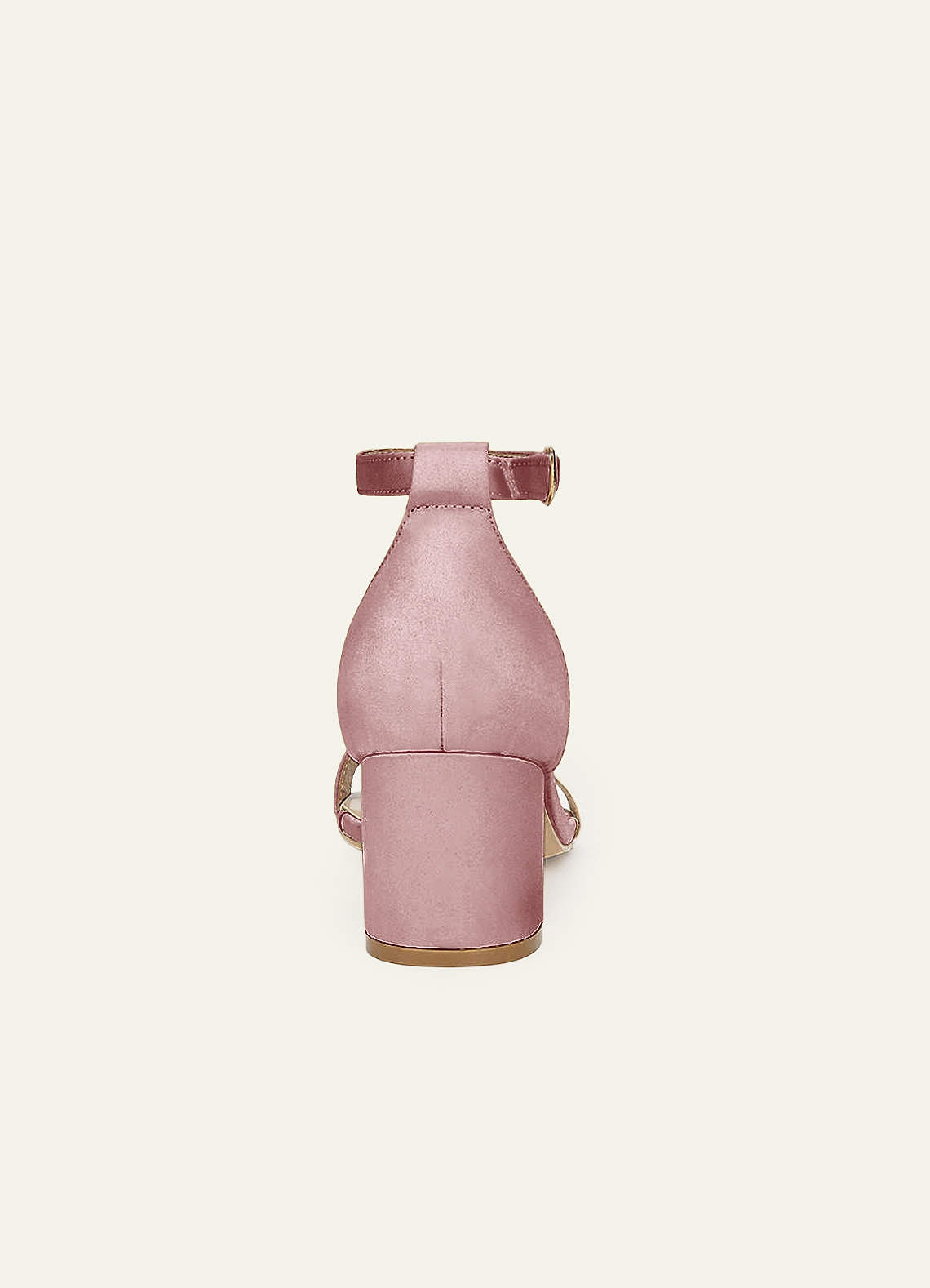 front Matchande färg Matt Satin Sandaler med ett rem och spänne i blockklack