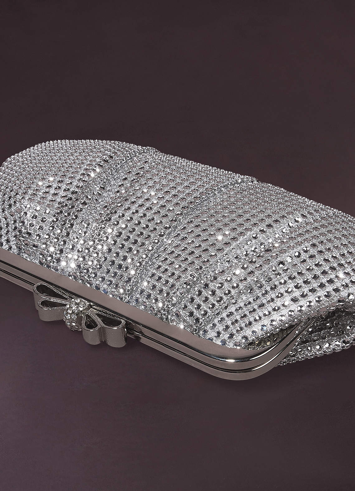 Silver Luxury Evening Rhinestone Clutch Bag 