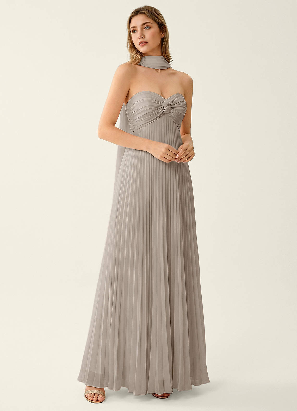 vanilla bridesmaid dresses Clementine Chiffon 3D Flowers A-line Vacation Dress shoulder style Puff sleeves