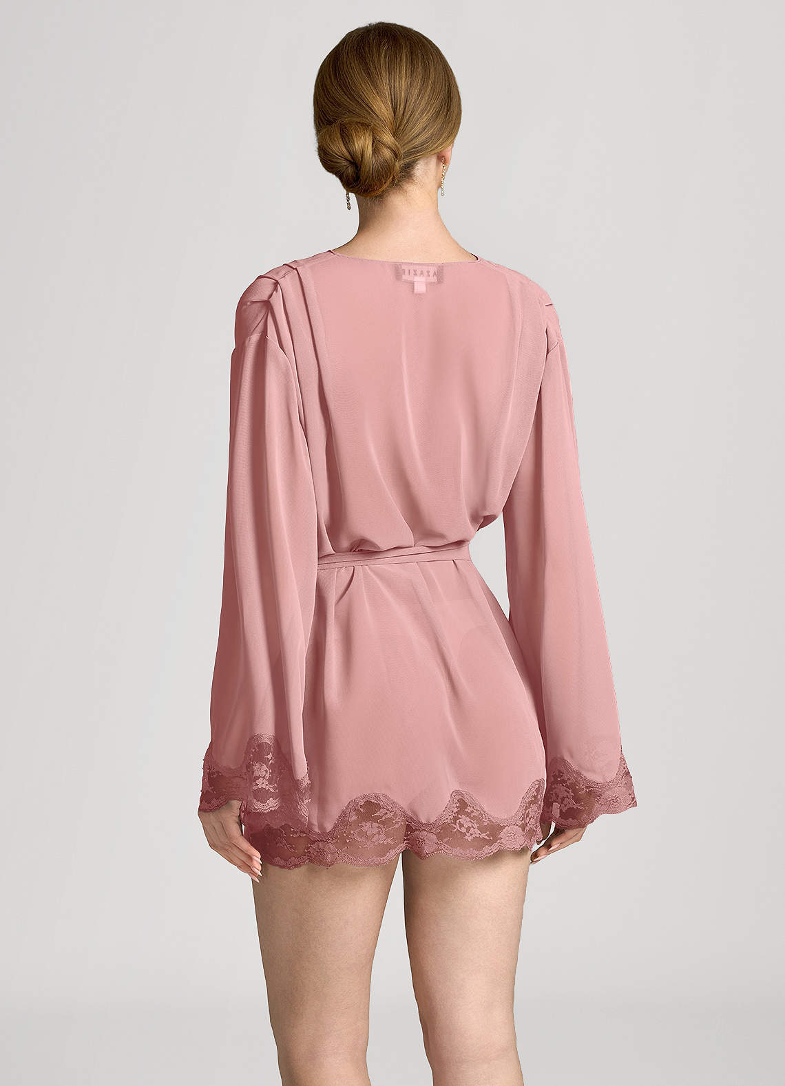 front Chiffongmorgonrock med spetskant