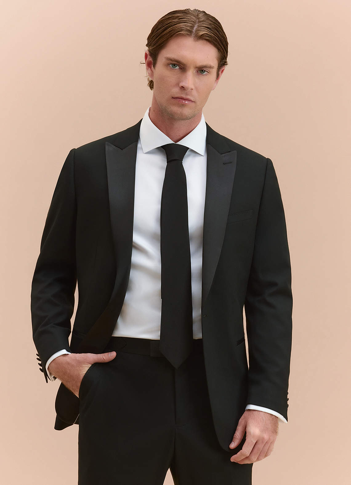 front Hudson Black Peak Lapel Tuxedos Jacket
