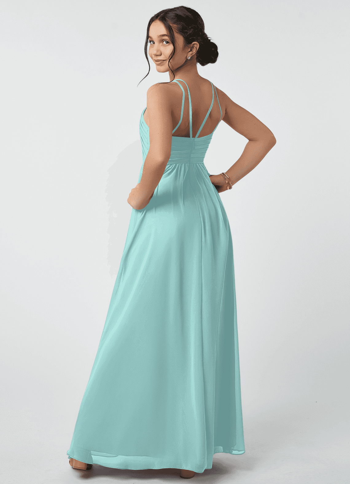 strapless open back dress Leilani Gown In Pleated Lurex – Halston main image 1