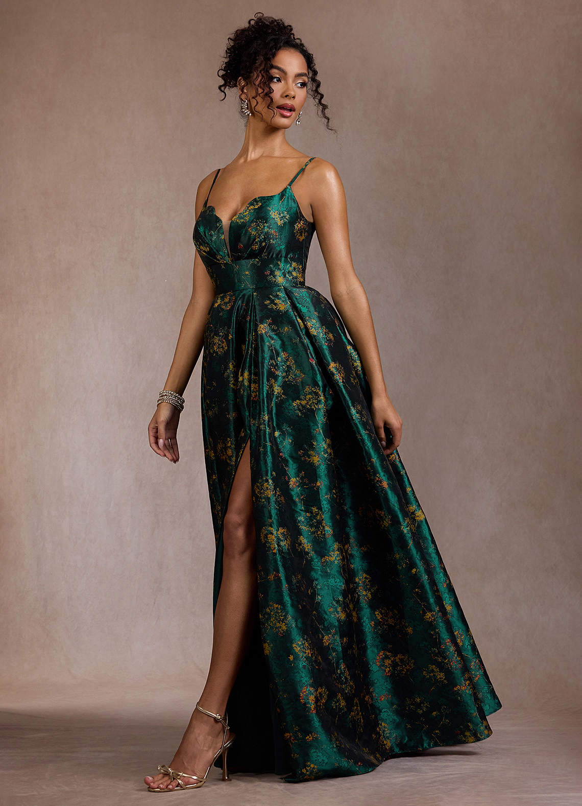 Cristal Deep Green Maxi Dress | Azazie