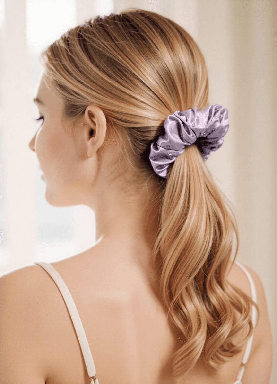 front Silk Crystal Scrunchie