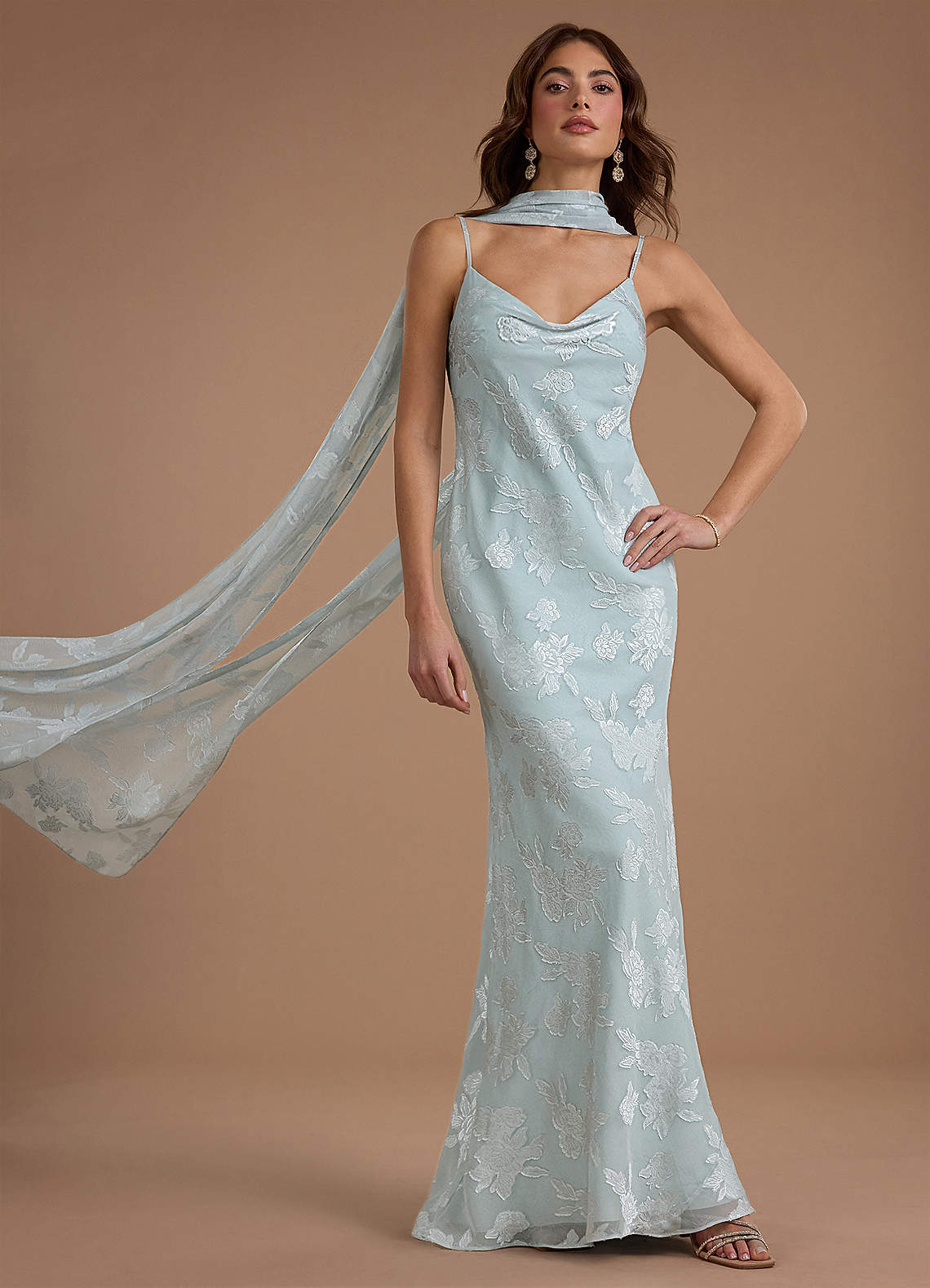 blue maxi dress with neck scarf ZAPAKA Women Strapless Blue Red Flower Long Bridesmaid Dress with Neck Scarf Ruched Wedding Guest Dress with Slit, Blue Red Flower / US16 main image 0