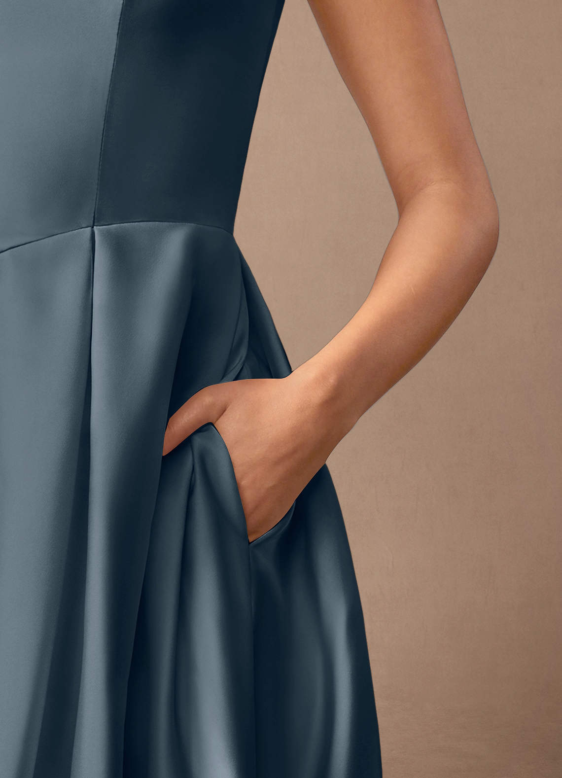 Azazie Fulton Abiti per la Madre della Sposa Abito A-Line in Raso Elasticizzato Plissettato Crepuscolo image6