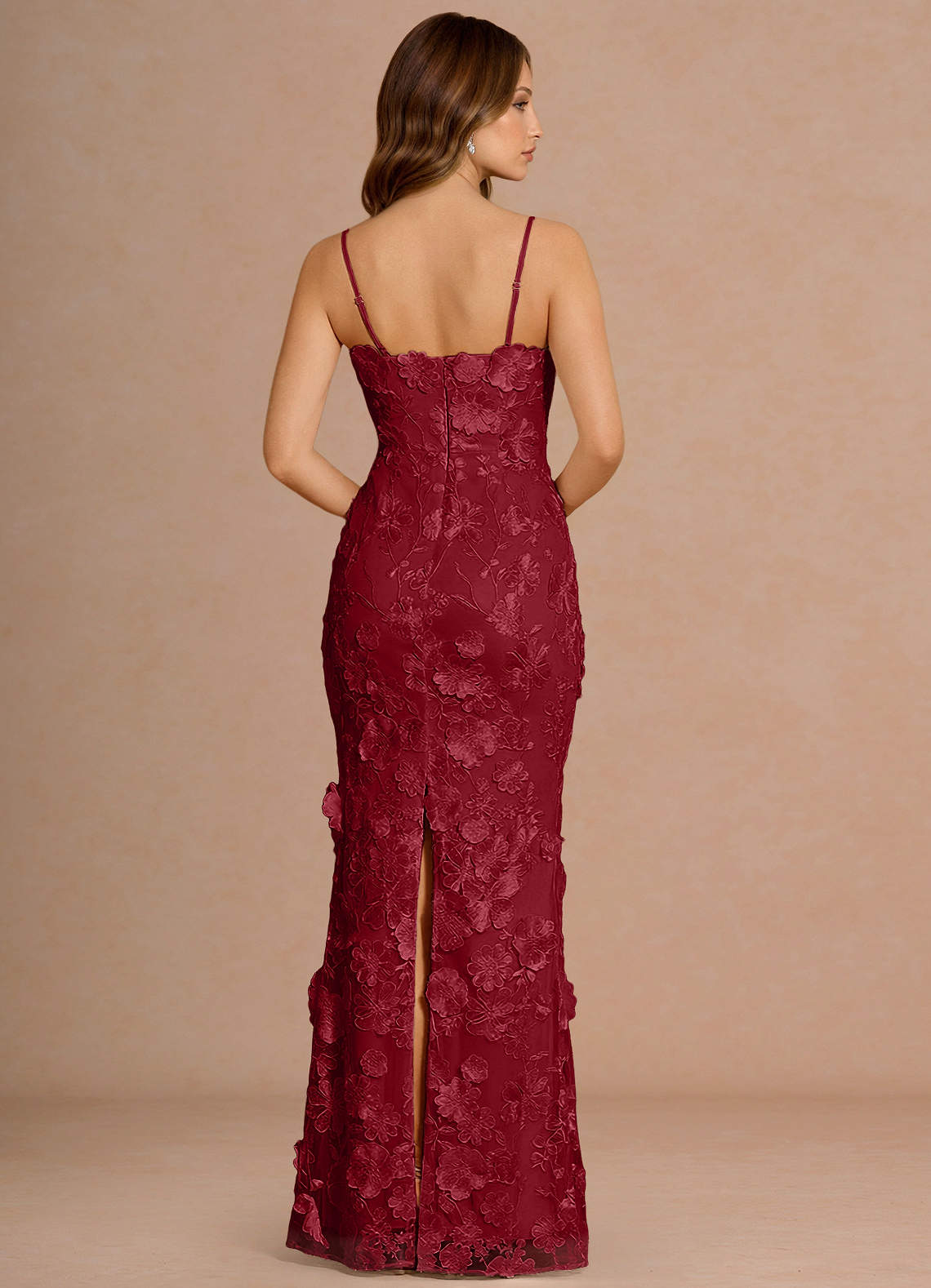 Della Merlot Maxi Dress | Azazie
