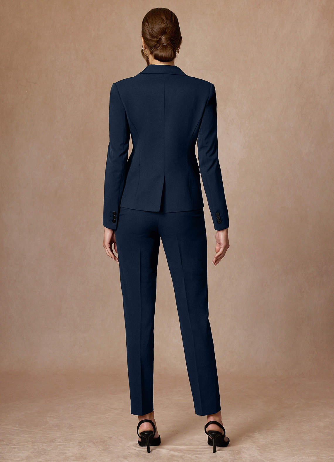 front Whitney Dark Navy Structured Stretch Blazer