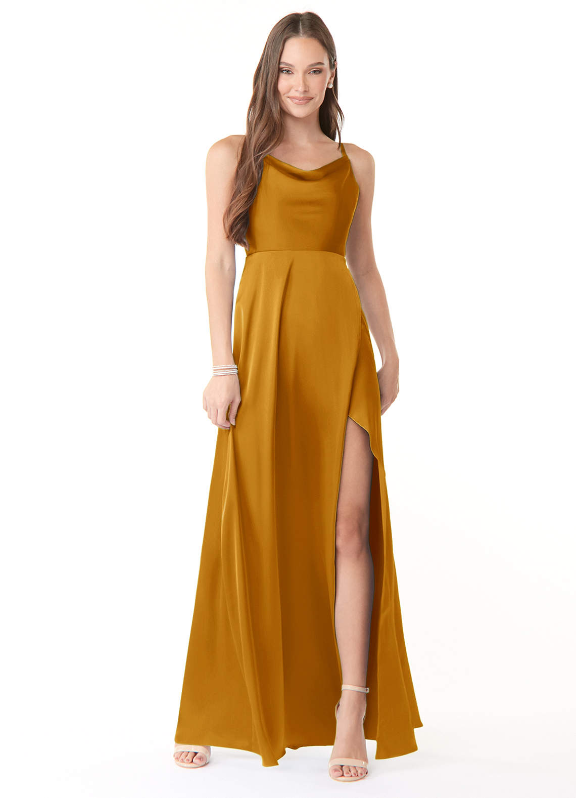 Azazie Naomie Stretch Satin Dress