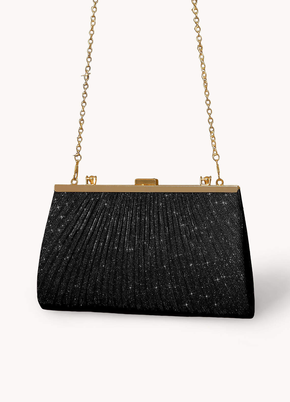 front Glitter Pleated Handbag