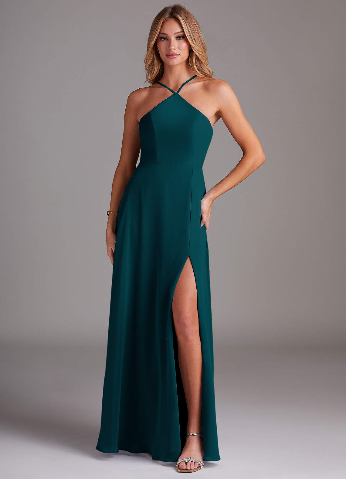 white christmas dresses Malakhai Chiffon Halter Maxi Dress / Black | Meshki