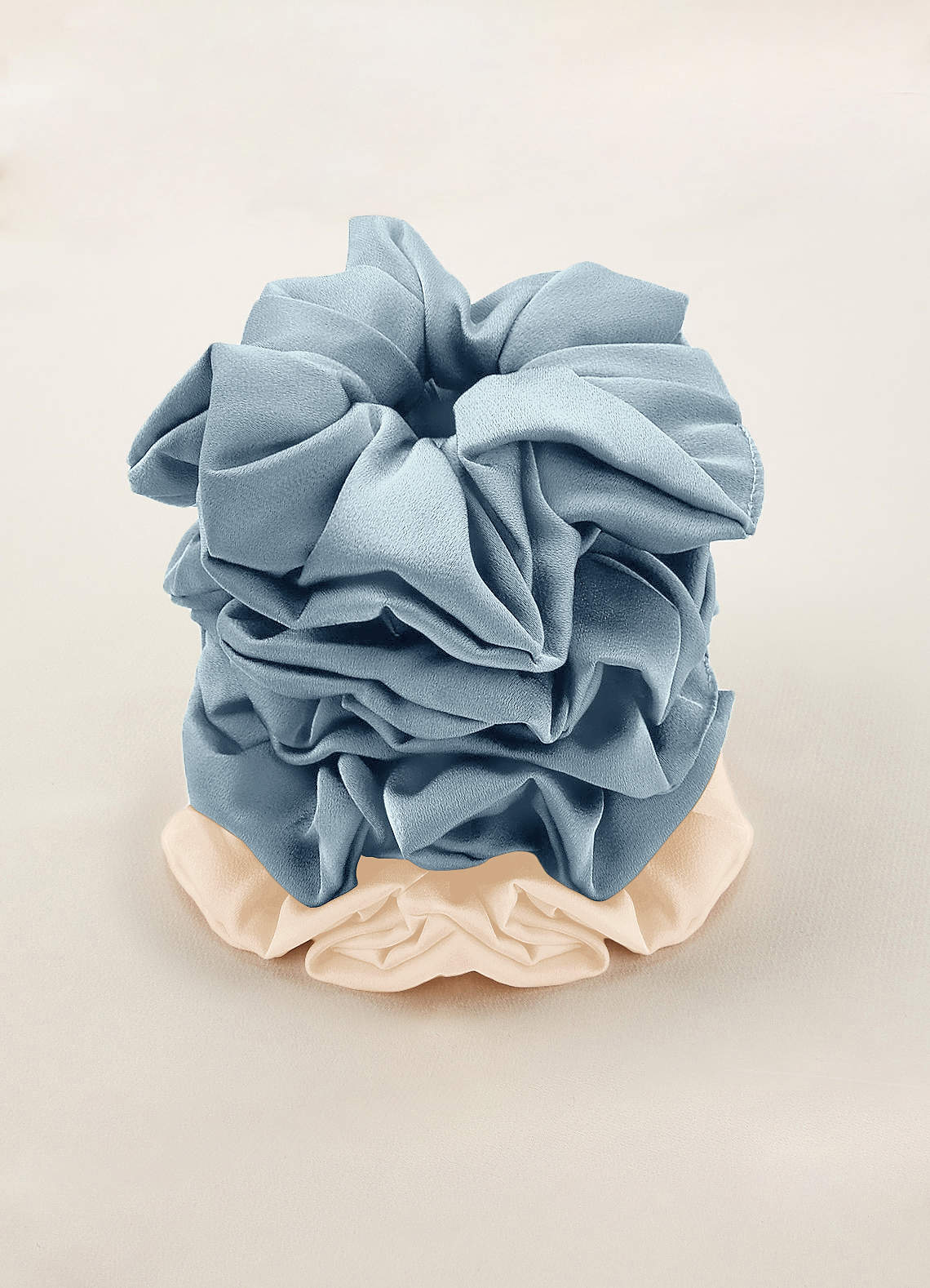 front Mixed Color Bridesmaid Stretch Satin Over Size Scrunchie Set